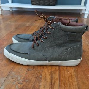 Grey leather polo Ralph Lauren boots